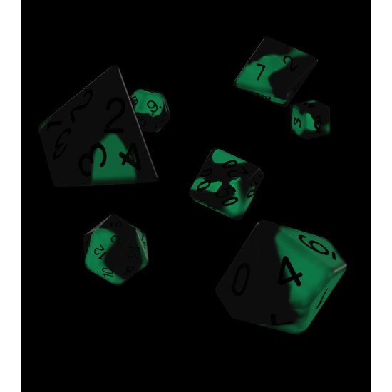 Oakie Doakie Dice RPG Set Glow in the Dark - Biohazard (7)