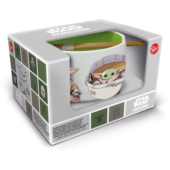 Star Wars: The Mandalorian Ramen Bowl with Chopsticks Grogu