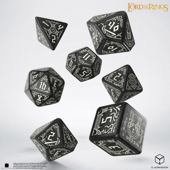 The Lord of the Rings Dice Set of 7 Moria (Glow in the Dark)