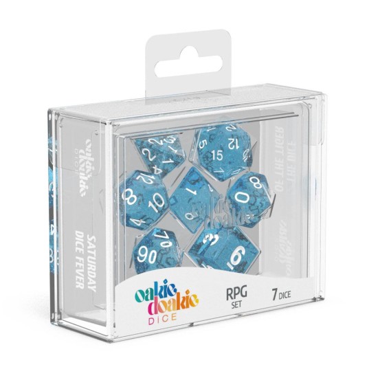 Oakie Doakie Dice RPG Set Speckled - Light Blue