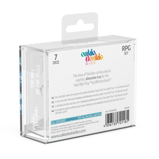 Oakie Doakie Dice RPG Set Speckled - Light Blue