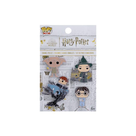 Harry Potter POP! Pin Ansteck-Pins 4er-Set HP Anniversary Chamber of Secrets 4 cm