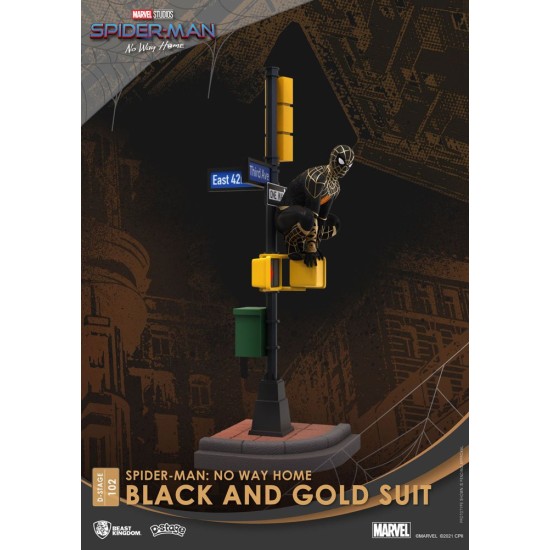 Spider-Man: No Way Home D-Stage PVC Diorama Spider-Man Black and Gold Suit 25 cm