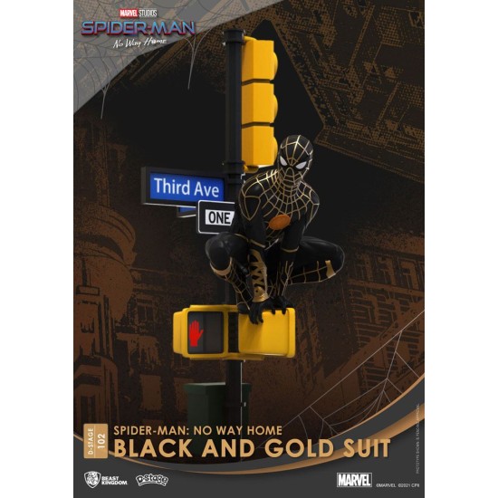 Spider-Man: No Way Home D-Stage PVC Diorama Spider-Man Black and Gold Suit 25 cm