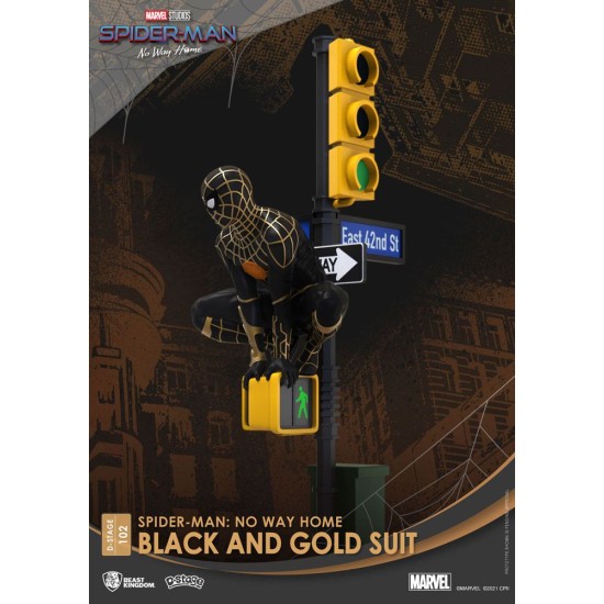 Spider-Man: No Way Home D-Stage PVC Diorama Spider-Man Black and Gold Suit 25 cm