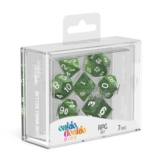 Oakie Doakie Dice RPG Set Marble - Green (7) 