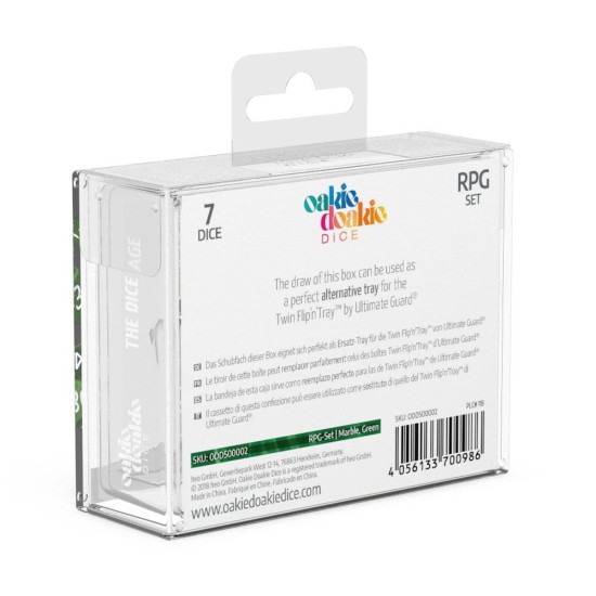 Oakie Doakie Dice RPG Set Marble - Green (7) 