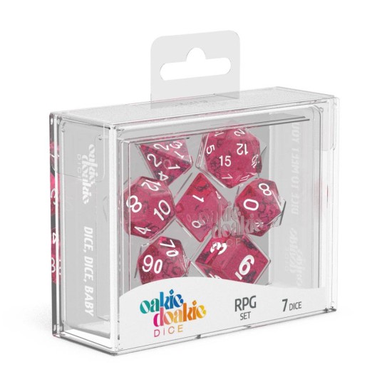 Oakie Doakie Dice RPG Set Speckled - pink