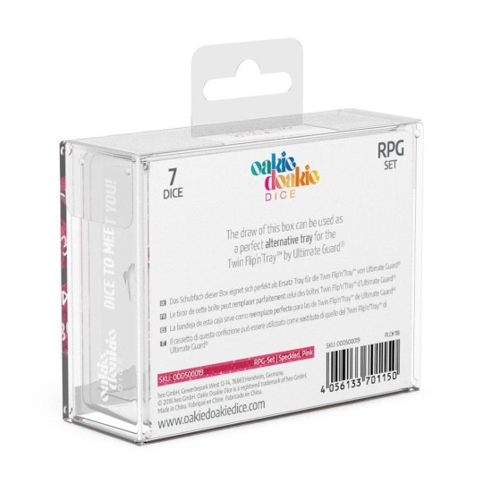 Oakie Doakie Dice RPG Set Speckled - pink