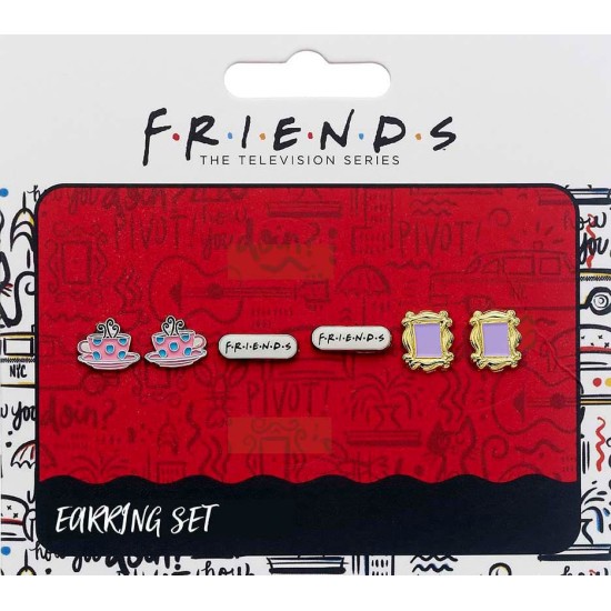 Friends Dangle Earrings 3 Pack (Silver plated)