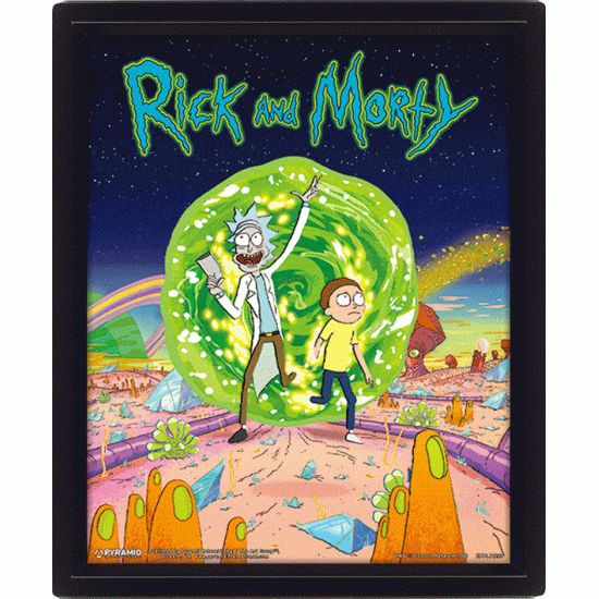 Rick and Morty Framed 3D Lenticular Poster Pack Portal 26 x 20 cm