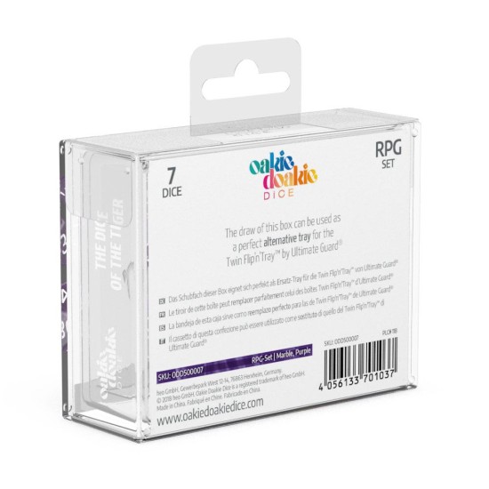 Oakie Doakie Dice RPG Set Marble - Purple